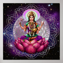Goddess Lakshmi - kosmisk välsignelse mandala Poster