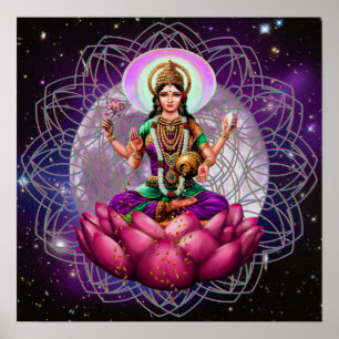 Goddess Lakshmi - kosmisk välsignelse mandala Poster