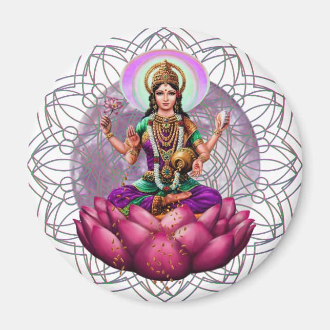 Goddess Lakshmi mandala Magnet (Framsidan)