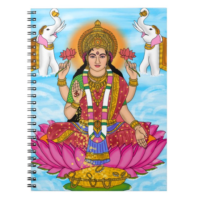 Goddess Lakshmi Notebook Anteckningsbok (Framsidan)