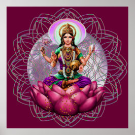 Goddess Lakshmi - Välfärd välsignelse av mandala Poster