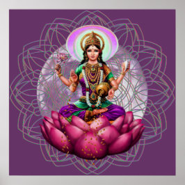 Goddess Lakshmi - Välfärd välsignelse av mandala Poster