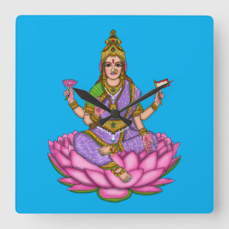 Goddess Lakshmi Wall Clock Fyrkantig Klocka