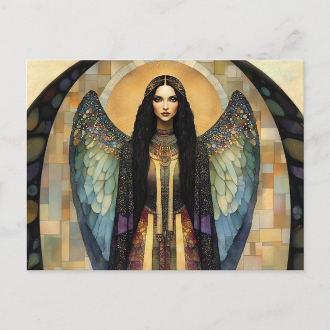 Goddess Lilith Mörk Rainbow Mosaic Painting Vykort (Framsida)