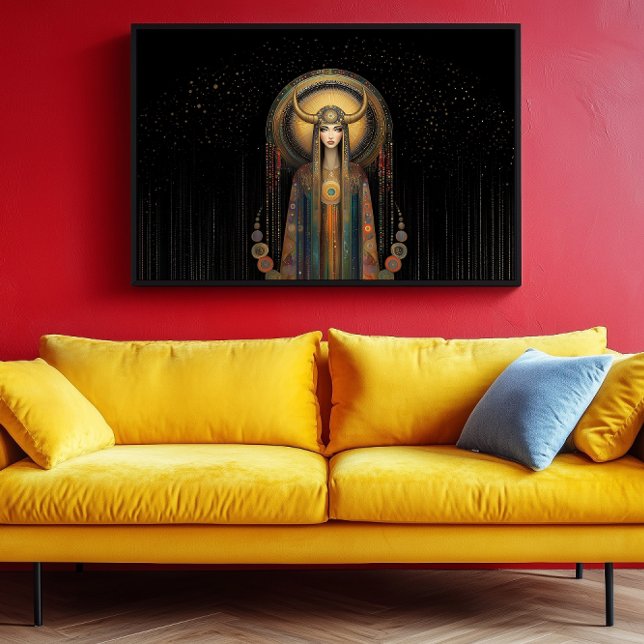 Goddess Lilith Rainbow Guld Black Art nouveau Poster (Skapare uppladdad)