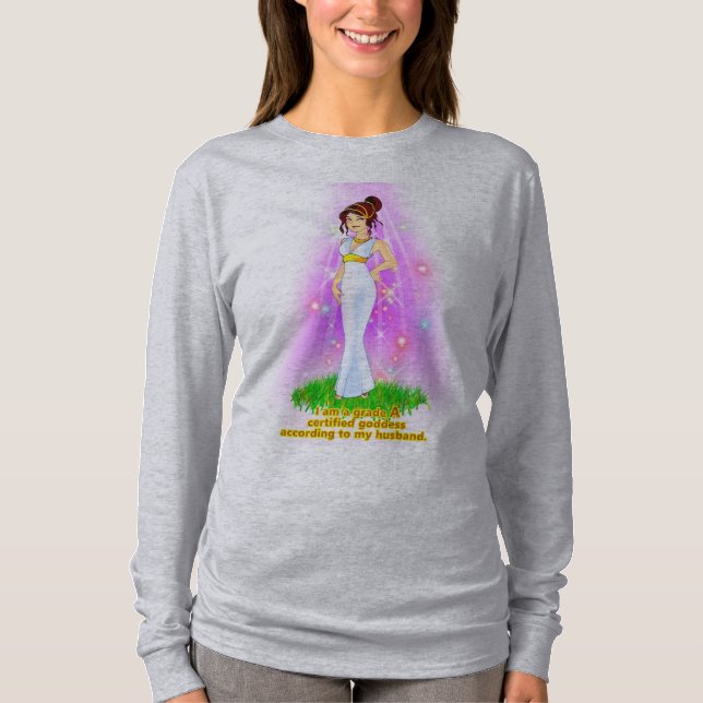 Goddess Moderskap T-Shirt (Brown Hair) (Framsida)