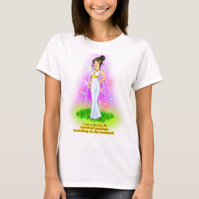 Goddess Moderskap T-Shirt (Svart Hair) (Framsida)