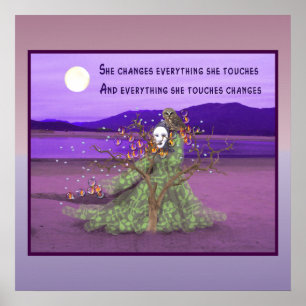 Goddess och Måne Poster