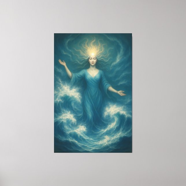  Goddess of Oceanic Radiance – Tidal Light Aura Ar Canvastryck (Framsida)
