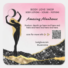 *~* Goddess Ombre Rosa Intention Spell AP24 Fyrkantigt Klistermärke