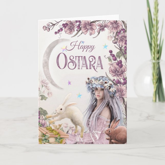 Goddess Ostara Pagan-hälsningskort Helgkort (Framsida)