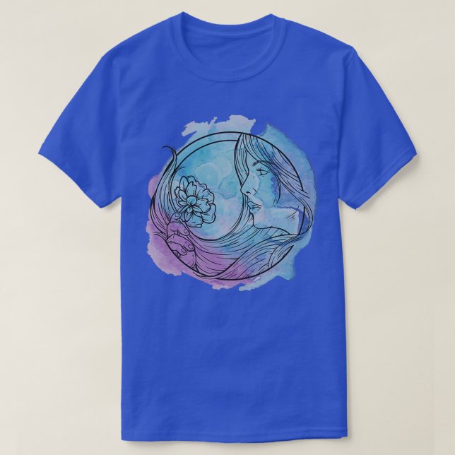 Goddess på Watercolor Kärlek T Shirt (Design framsida)