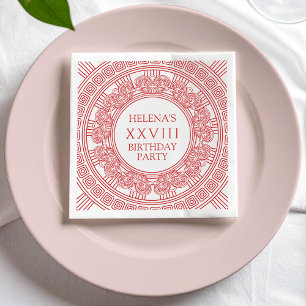 Goddess party napkins med rosa grekiskt mönster pappersservett