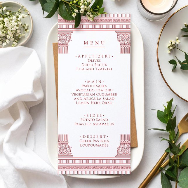 Goddess Party Party Menu i rosa Meny (Skapare uppladdad)