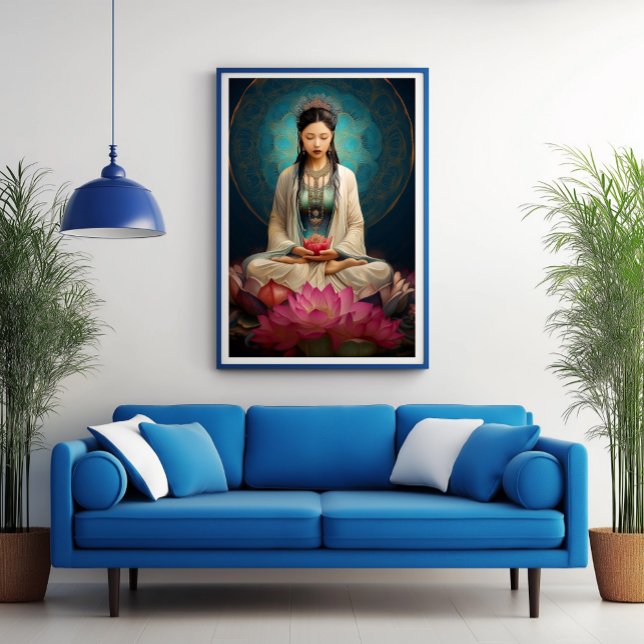 Goddess Quan Yin High Frequency Portrait Painting Poster (Skapare uppladdad)