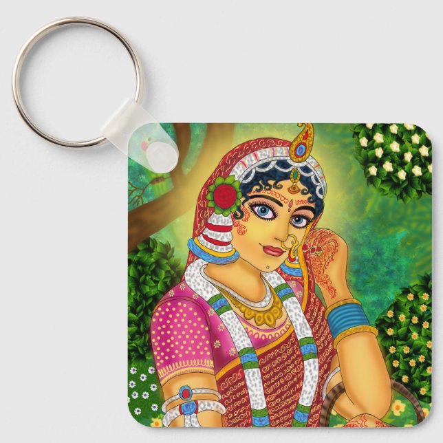 Goddess Radha Keychain Nyckelring (Framsida)