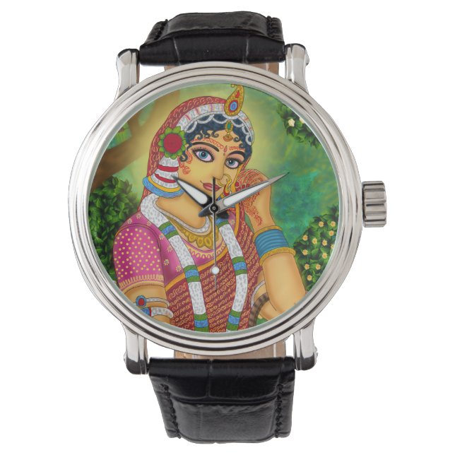 Goddess Radha Wall Clock Armbandsur (Framsida)