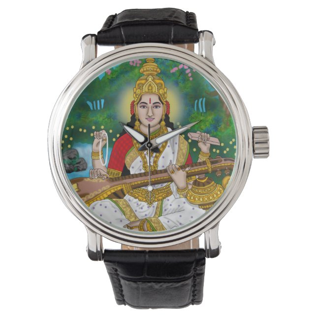 Goddess Saraswati Clock Armbandsur (Framsida)