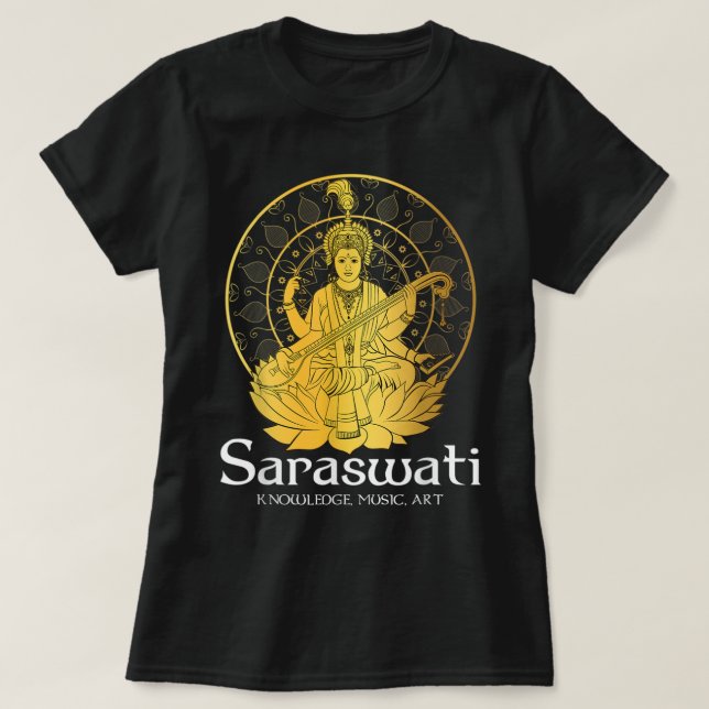 Goddess Saraswati Jersey Hinduism Hindu Gods Deity T Shirt (Design framsida)