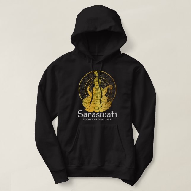 Goddess Saraswati Jersey Hinduism Hindu Gods Gudom Hoodie (Design framsida)