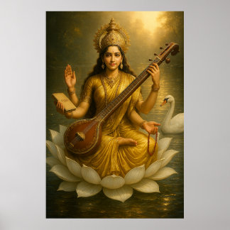 Goddess Saraswati | Kunskapens gudomliga myt Poster