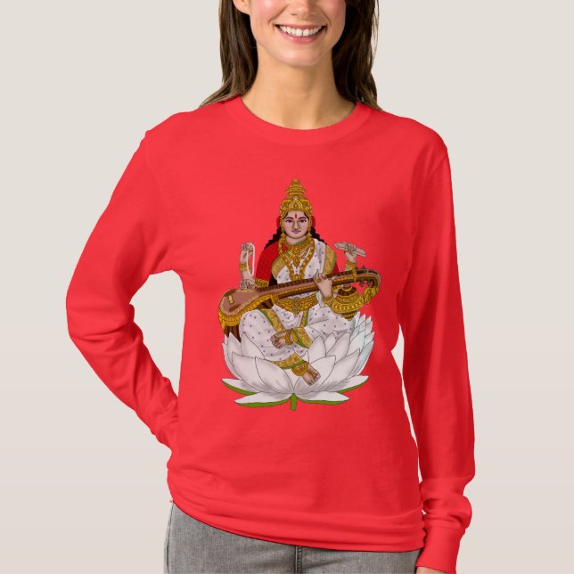 Goddess Saraswati T-Shirts (Framsida)
