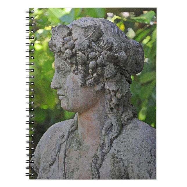Goddess staty i trädgård anteckningsbok (Framsidan)