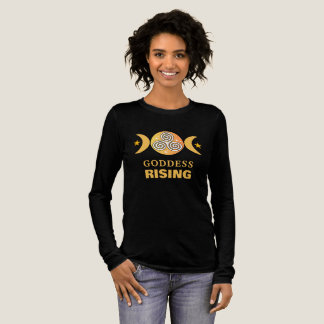 Goddess Stigning Golden Gult Långärmad Tee
