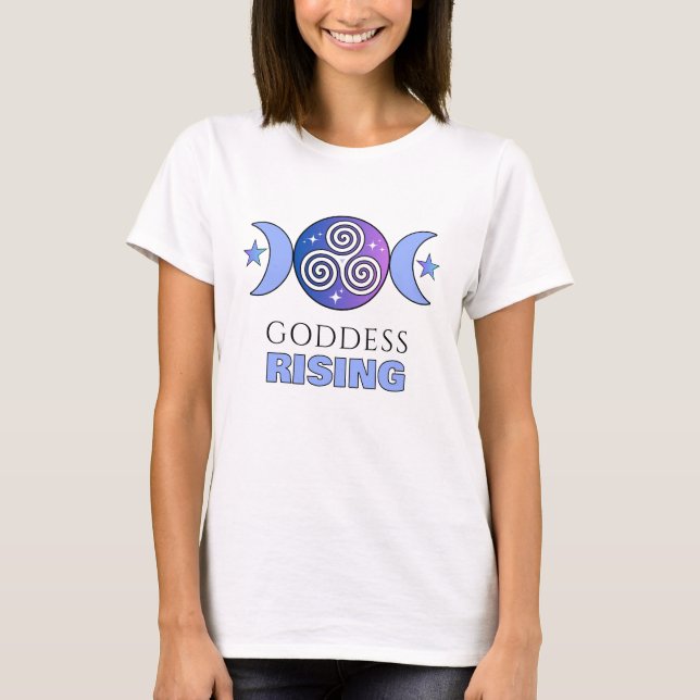 Goddess Stigning Lila & Blue Måne T-Shirt (Framsida)