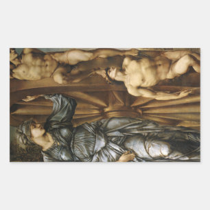 Goddess turning av Fortune (Burne-Jones) Rektangulärt Klistermärke