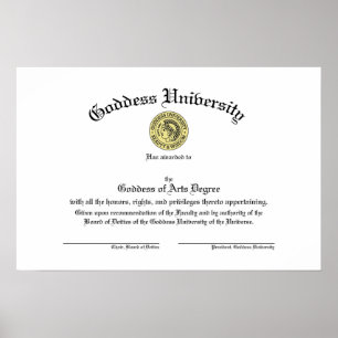 Goddess Universiteten-diplomat Poster
