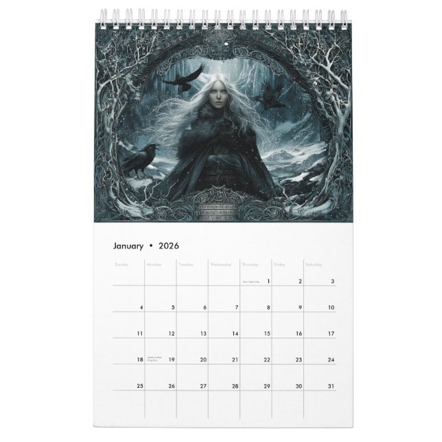 Goddesses & Witches of the North Nordic Pagan Art Kalender (Jan 2026)