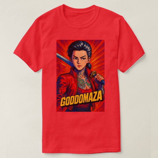 GODDOMAZA BAD A BIKER T SHIRT (Design framsida)
