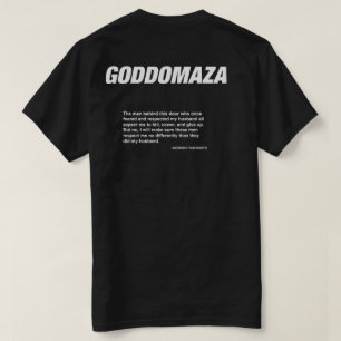 GODDOMAZA BLACK MOMOKO QUOTE BLACK T SHIRT