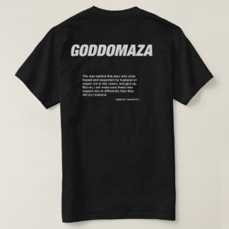 GODDOMAZA BLACK MOMOKO QUOTE BLACK T SHIRT