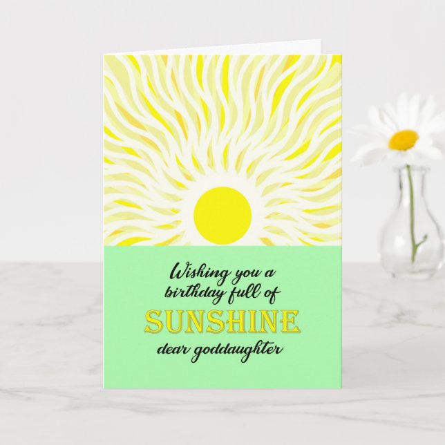 Goddotter Birthday Bright Sunshine Card Kort (Liten växt)