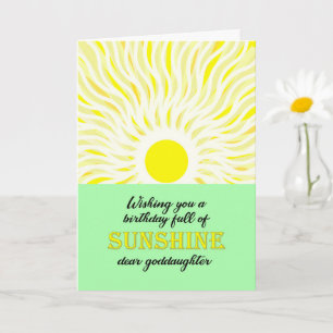 Goddotter Birthday Bright Sunshine Card Kort
