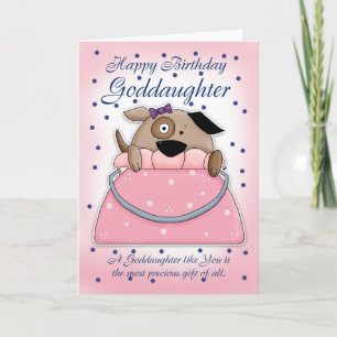 Goddotter Birthday Card - Cute Purse Pet Kort