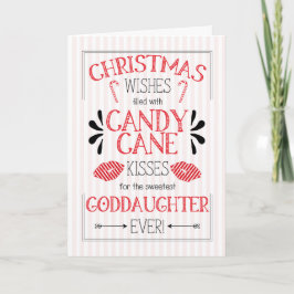 Goddotter Candy cane Kisses jul Önskemål Helgkort
