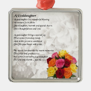 Goddotter Dikt - Flowers Design Julgransprydnad Metall