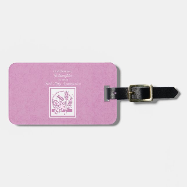 Goddotter First Communion, Rosa Bagagebricka (Horisontell Framsida)
