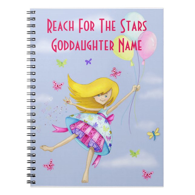 Goddotter Gift Girly Motivational Personlig Anteckningsbok Med Spiral (Framsidan)