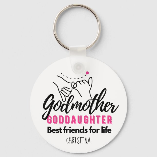 Goddotter Gift - Godmoder Best Friends for Life Nyckelring (Framsida)