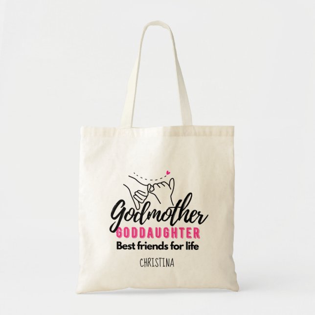 Goddotter Gift - Godmoder Best Friends for Life Tygkasse (Framsidan)