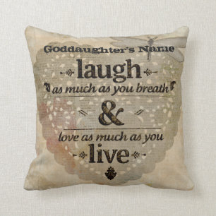 Goddotter Gift inspiring Angel Ord Add Namn Kudde