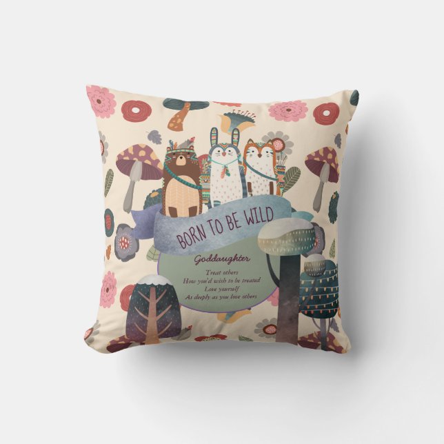 Goddotter Gift Motivational Encouragement NAMED Kudde (Framsida)