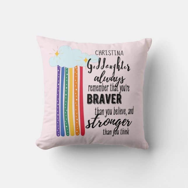 Goddotter Gift Motivational Encouragement NAMED Kudde (Framsida)