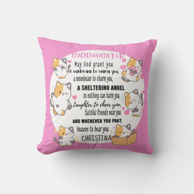 Goddotter Gift Motivational Encouragement NAMED Kudde (Framsida)