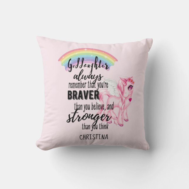 Goddotter Gift Motivational Encouragement NAMED Kudde (Framsida)