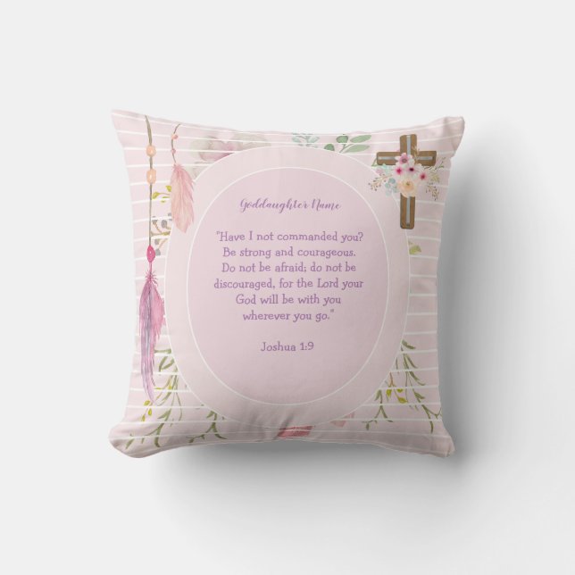 Goddotter Gift Motivational Encouragement NAMED Kudde (Framsida)